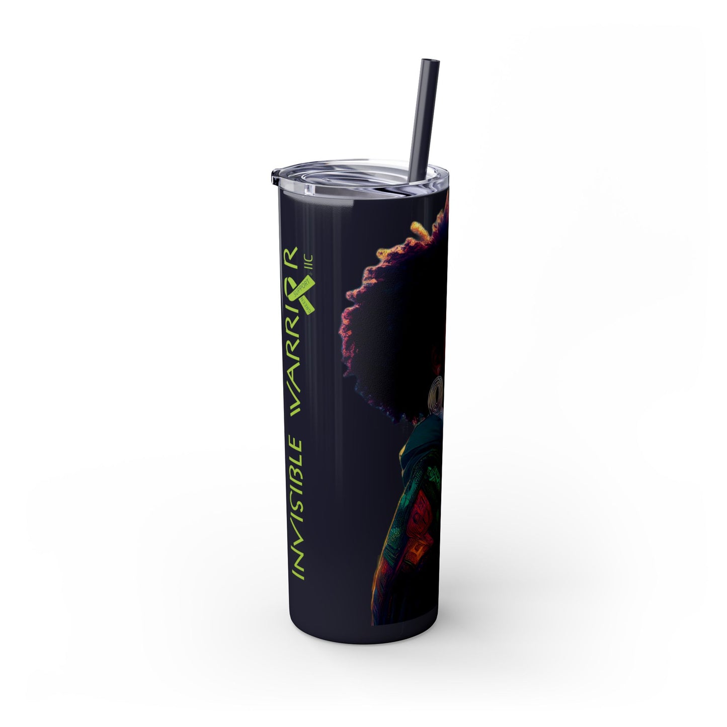 I SUPPORT GREEN - Skinny Tumbler with Straw, 20oz