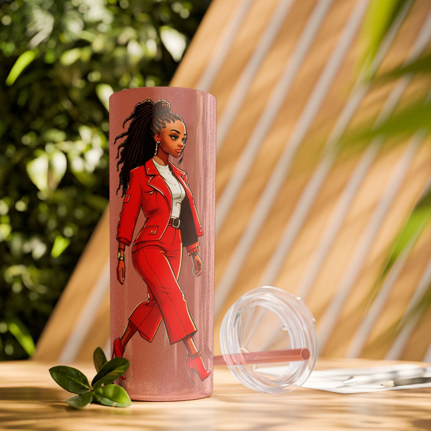 I SUPPORT RED - Skinny Tumbler with Straw, 20oz