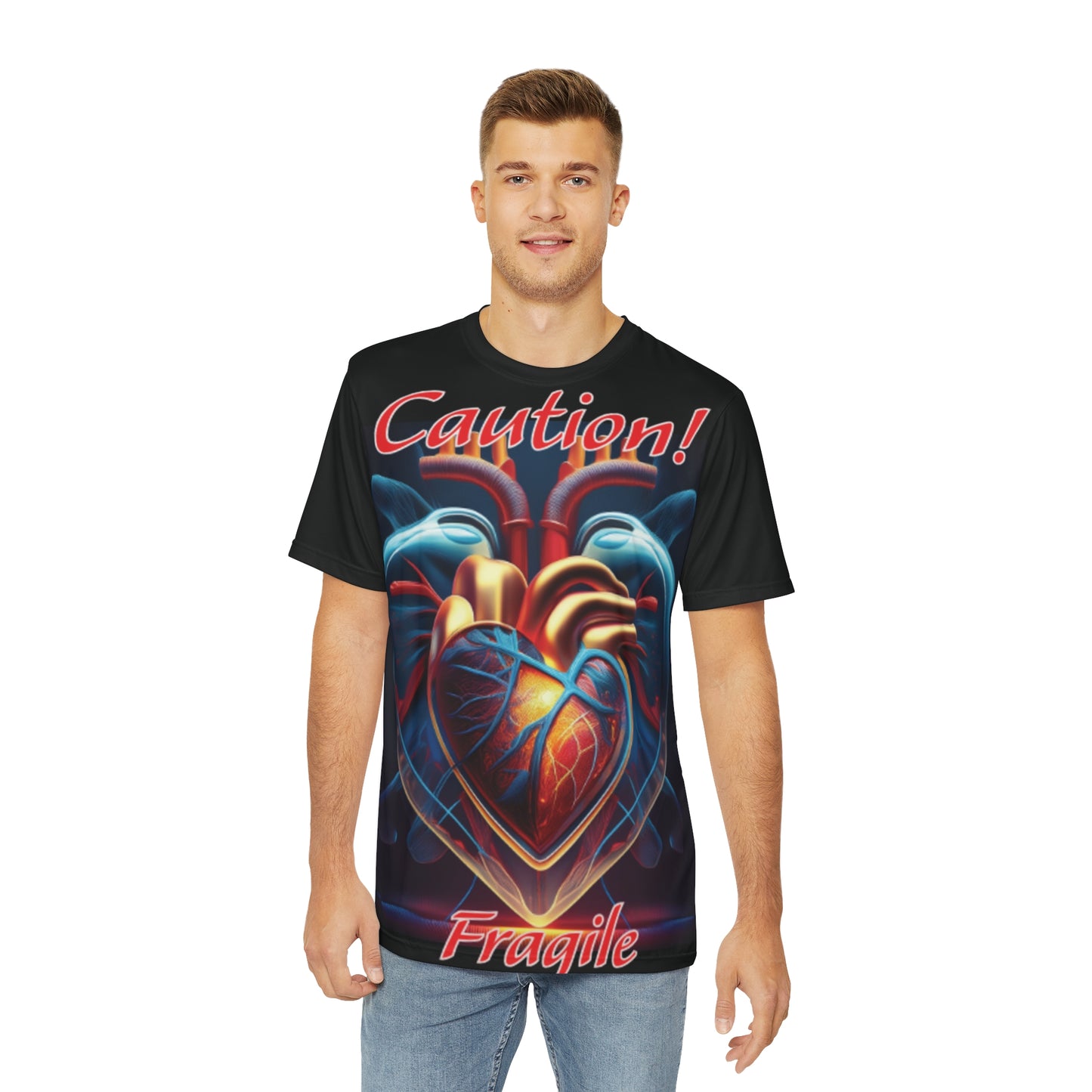 Fragile : Men's Polyester Tee (AOP)
