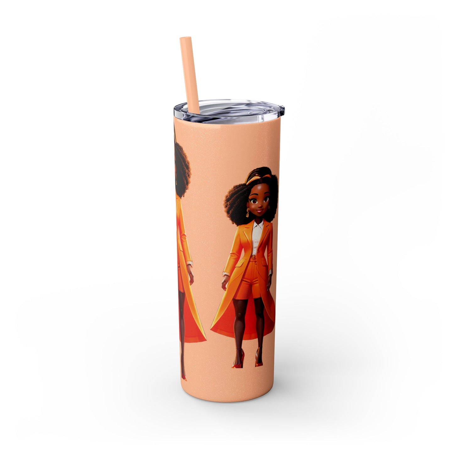 I SUPPORT ORANGE - Skinny Tumbler with Straw, 20oz