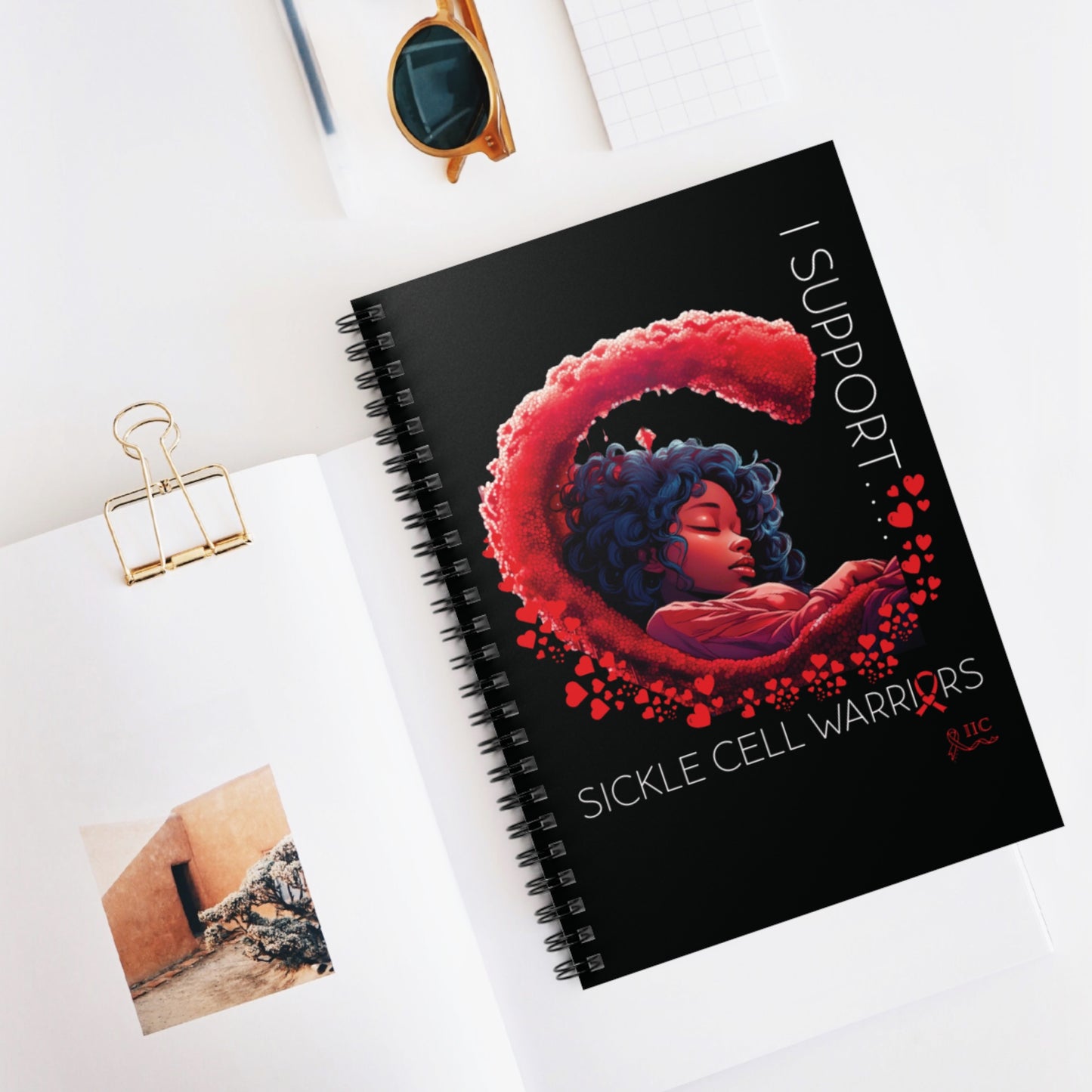 I SUPPORT SICKLE CELL WARRIORS - Spiral Notebook/Journal - Ruled Line