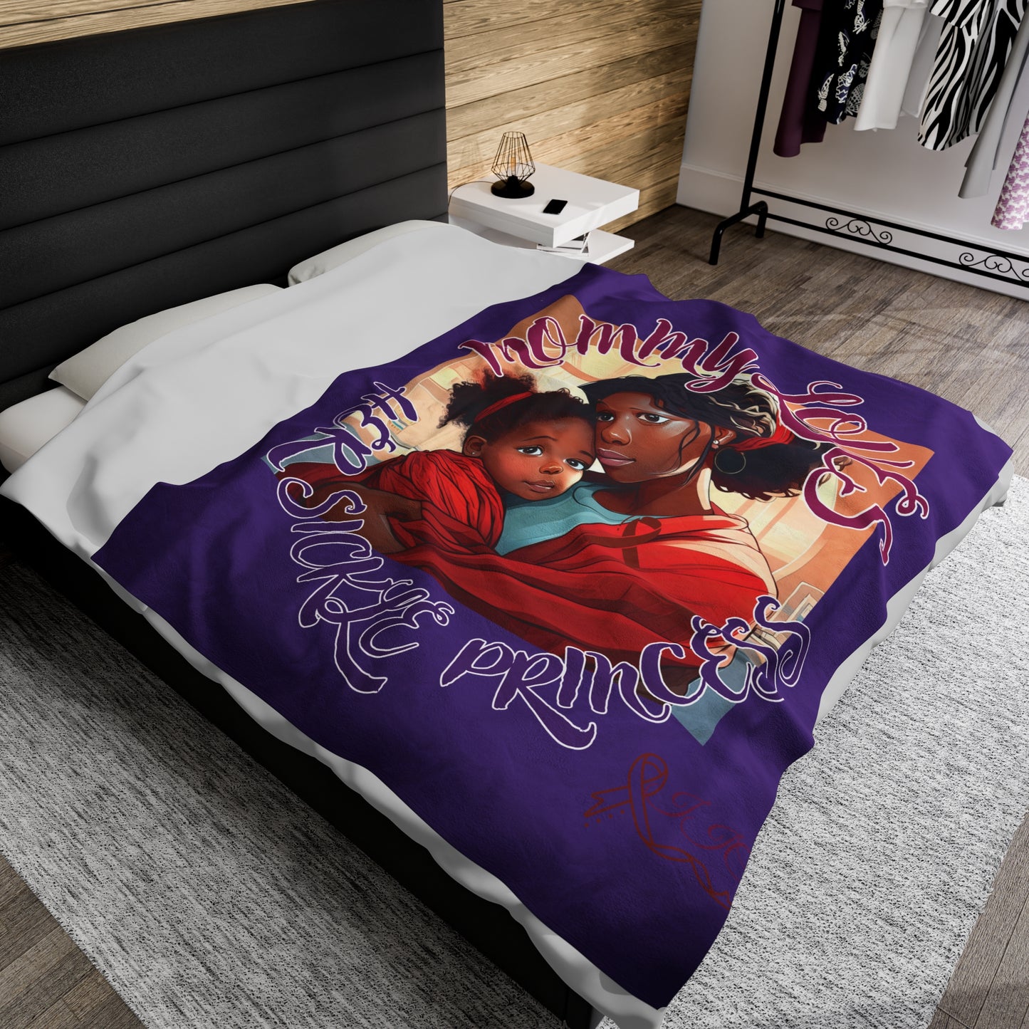 Mommy Loves Velveteen Plush Blanket