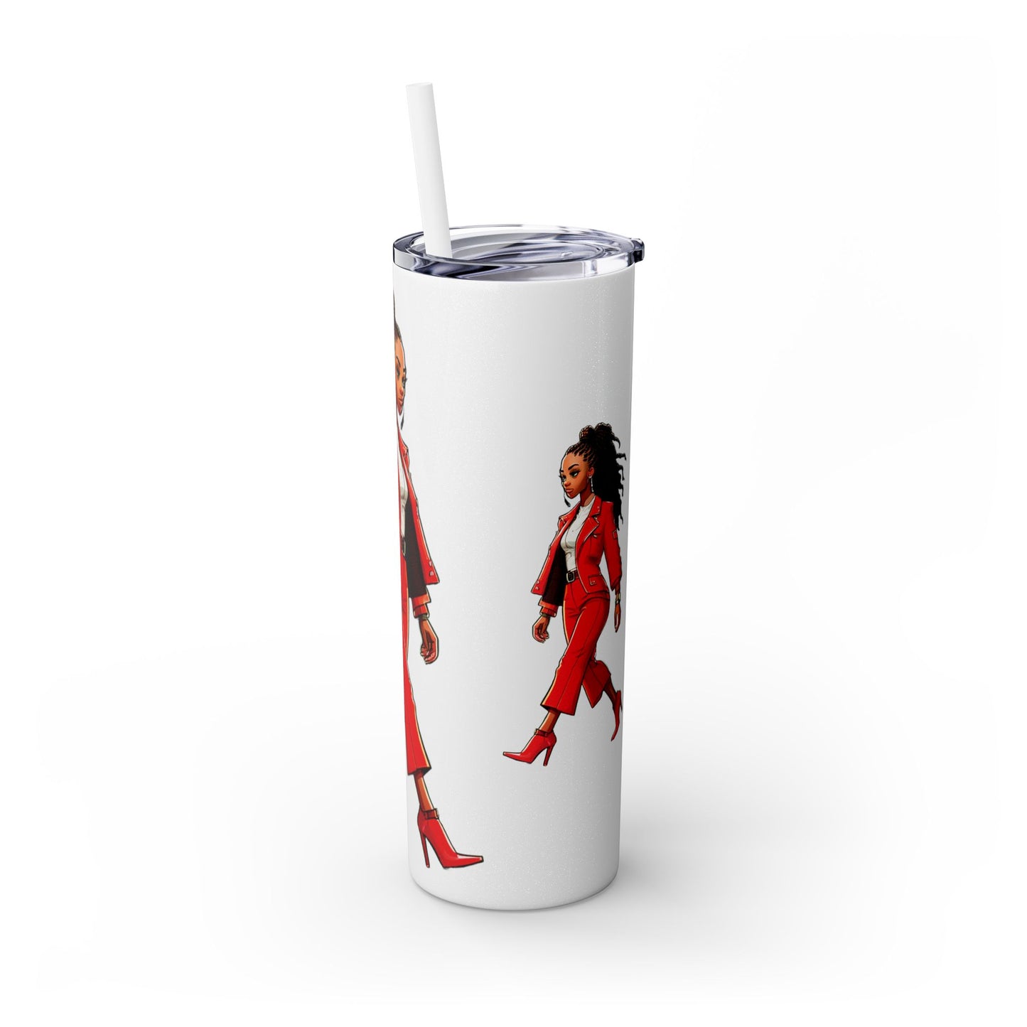 I SUPPORT RED - Skinny Tumbler with Straw, 20oz