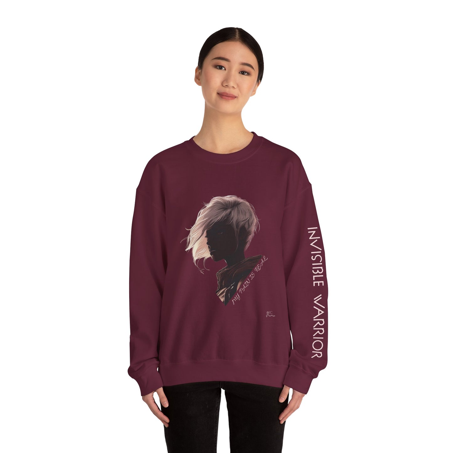 INVISIBLE WARRIOR - Unisex Heavy Blend™ Crewneck Sweatshirt