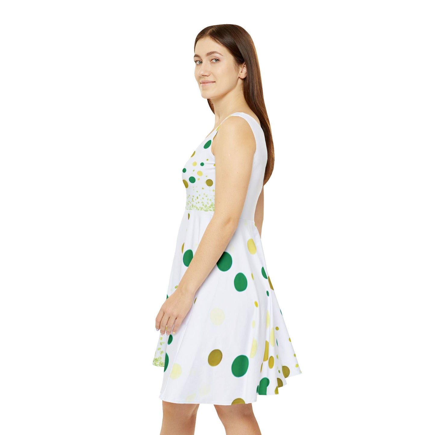 I SUPPORT GREEN - Women's Skater Dress (AOP)