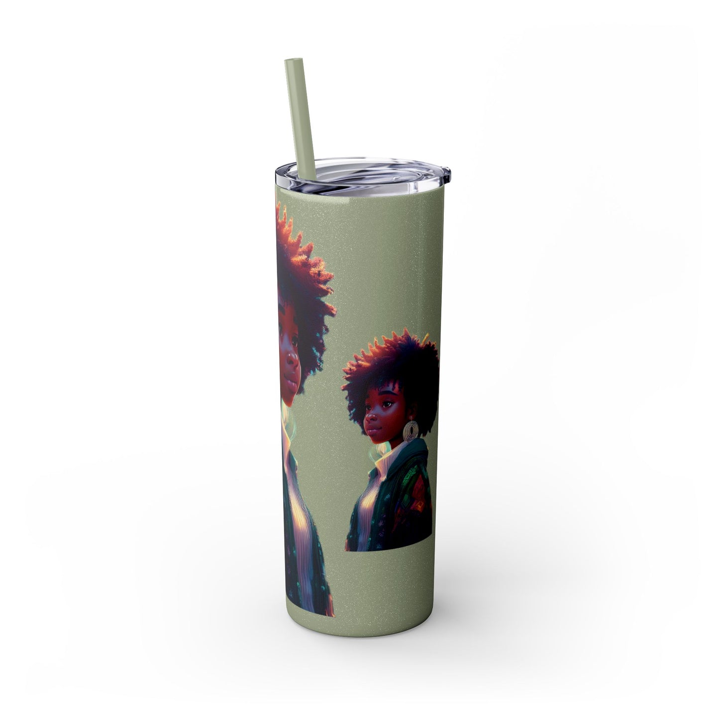 I SUPPORT GREEN - Skinny Tumbler with Straw, 20oz