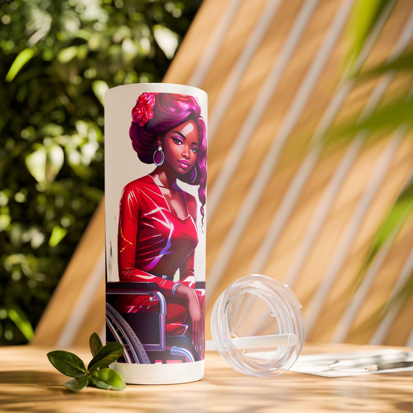 I SUPPORT RED - Skinny Tumbler with Straw, 20oz