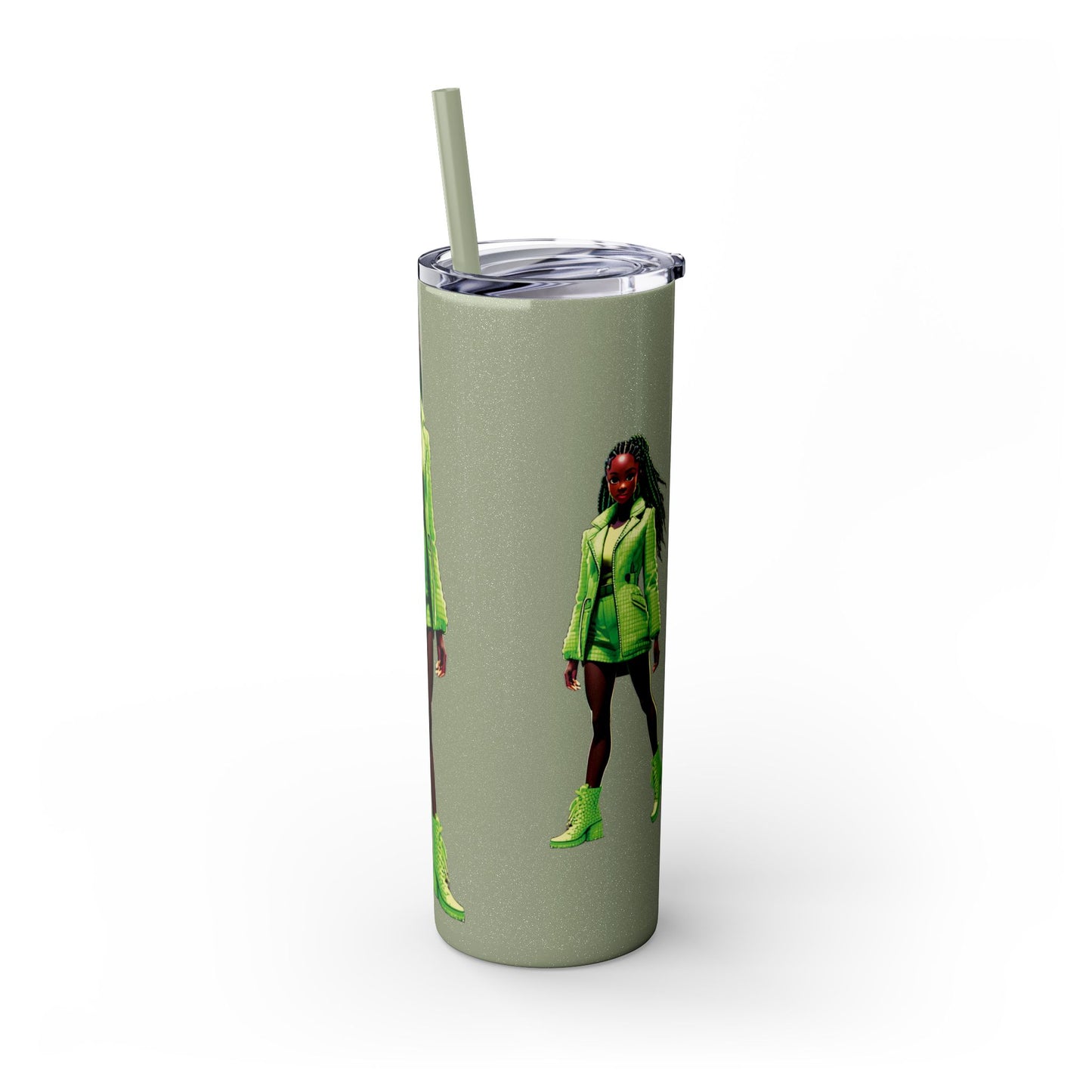 I SUPPORT GREEN - Skinny Tumbler with Straw, 20oz
