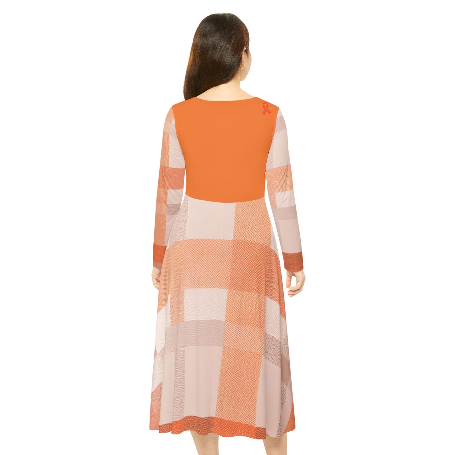 I SUPPORT ORANGE - Women's Long Sleeve Dance Dress (AOP)