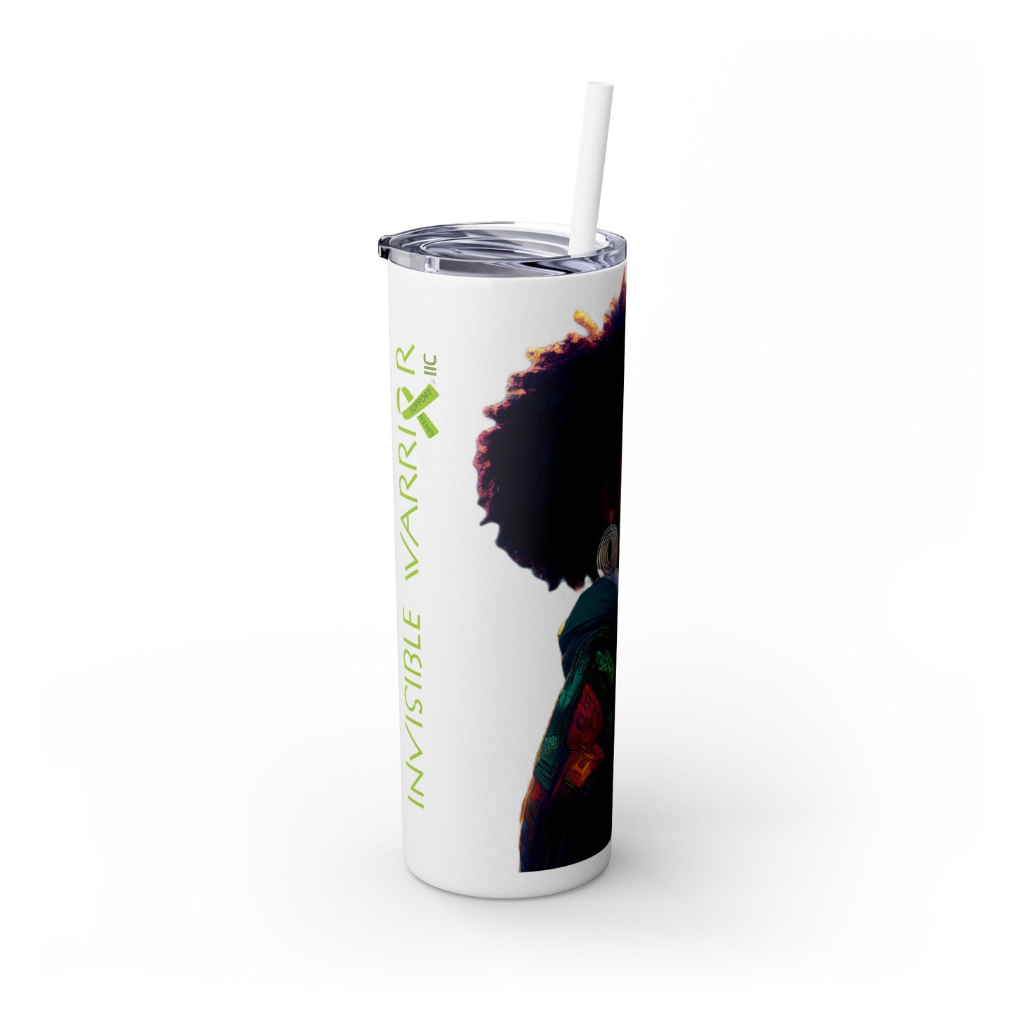 I SUPPORT GREEN - Skinny Tumbler with Straw, 20oz