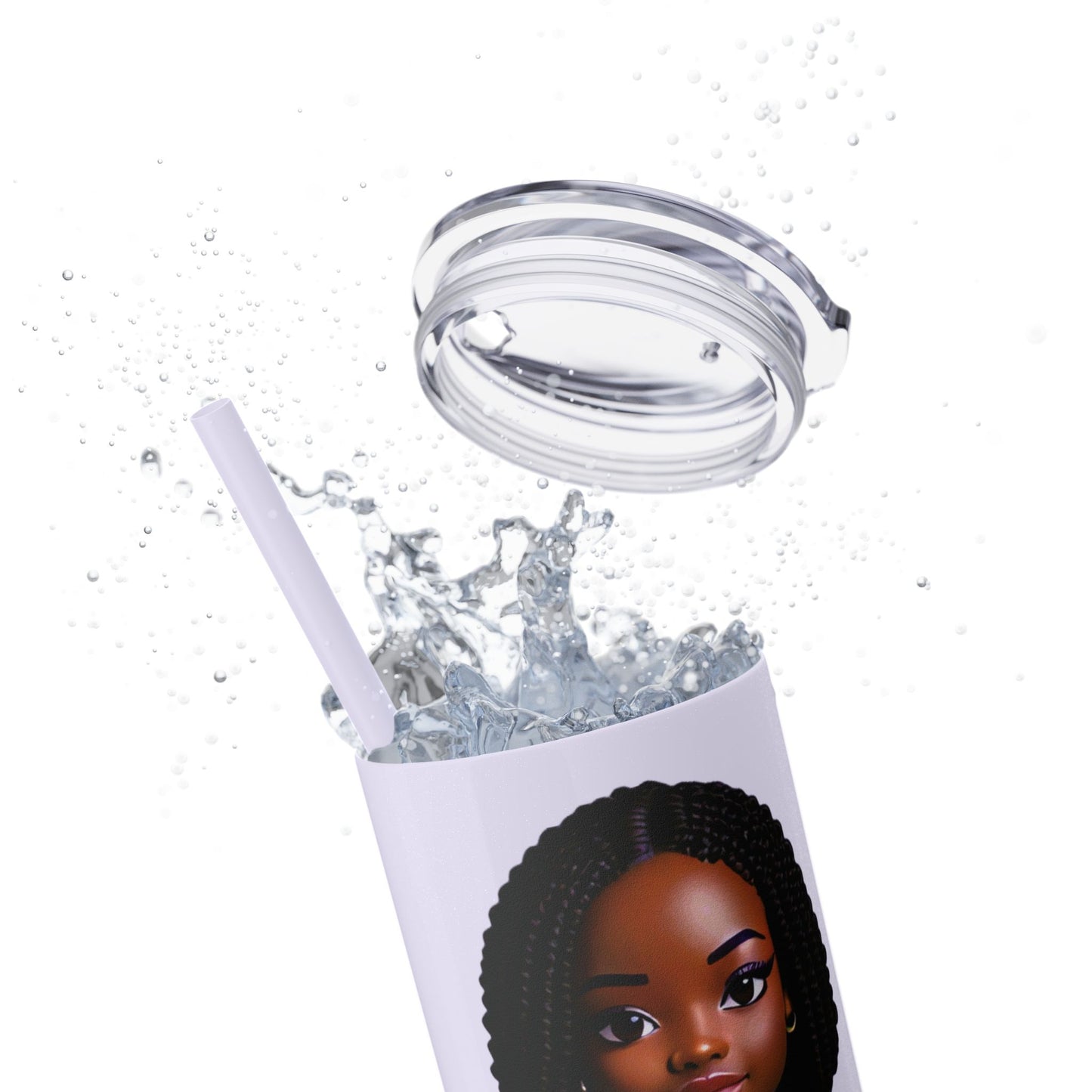 I SUPPORT PURPLE - Skinny Tumbler with Straw, 20oz