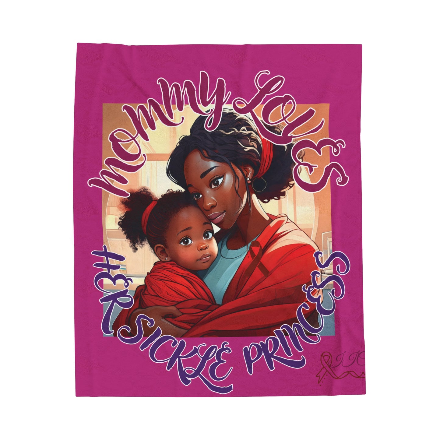 Mommy Loves Velveteen Plush Blanket