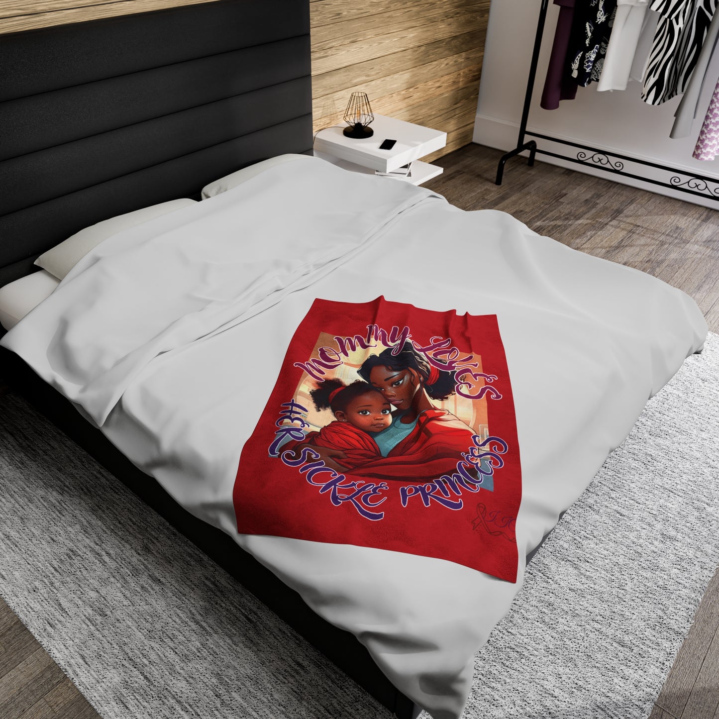 Mommy Loves Velveteen Plush Blanket