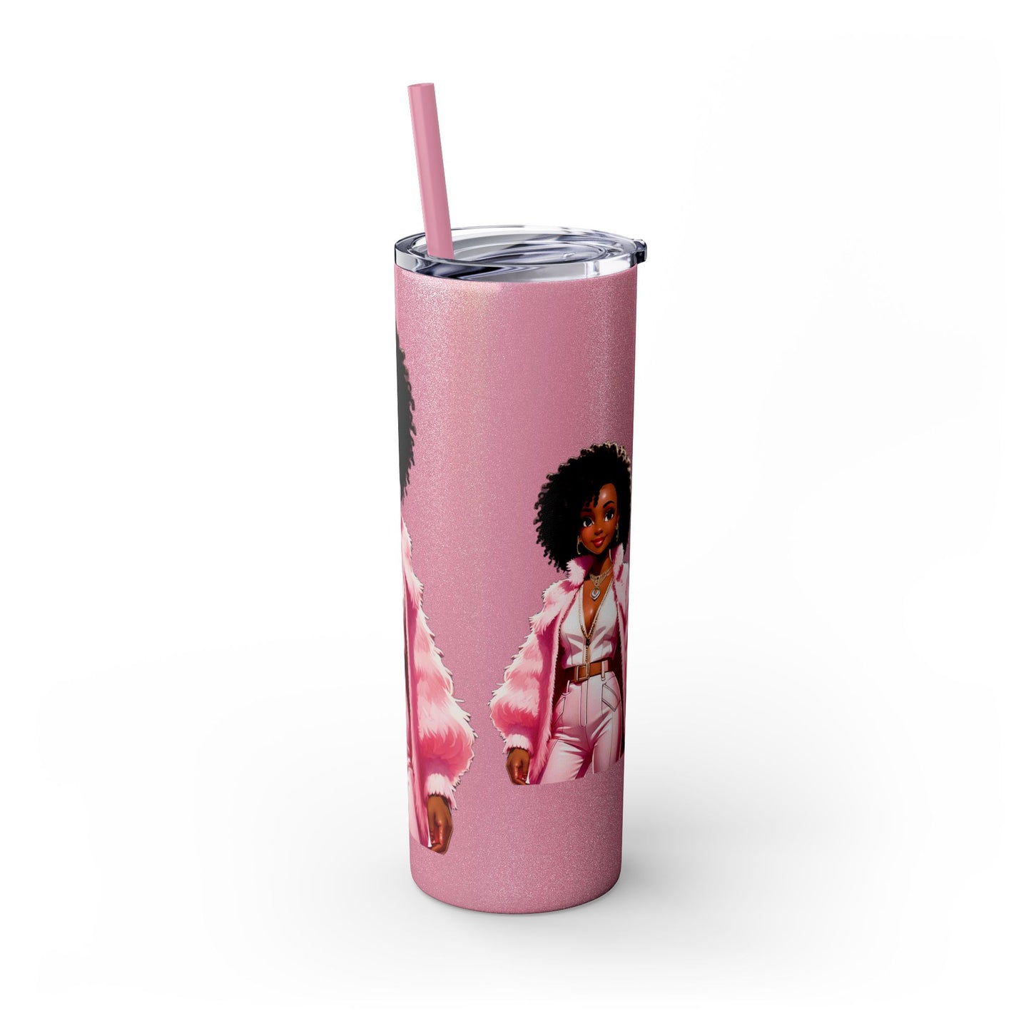 SUPPORT PINK - Skinny Tumbler with Straw, 20oz