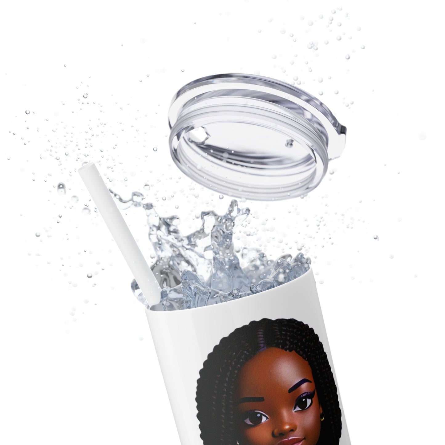 I SUPPORT PURPLE - Skinny Tumbler with Straw, 20oz