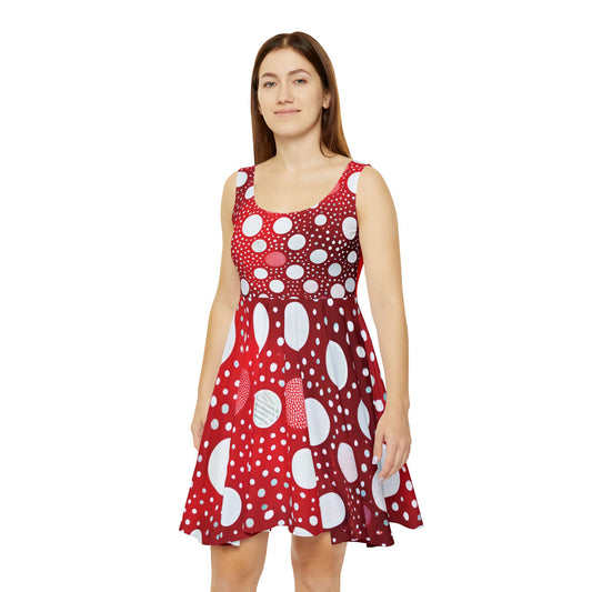 I Support Line: Red - Custom Women's Skater Dress, Bold and Vibrant Design for Everyday Wear, Parties and Social Gatherings, Skater Dress, Women's