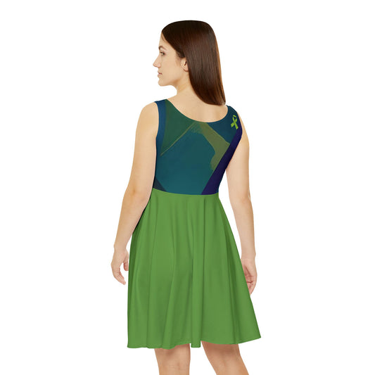 I SUPPORT GREEN - Women's Skater Dress (AOP)