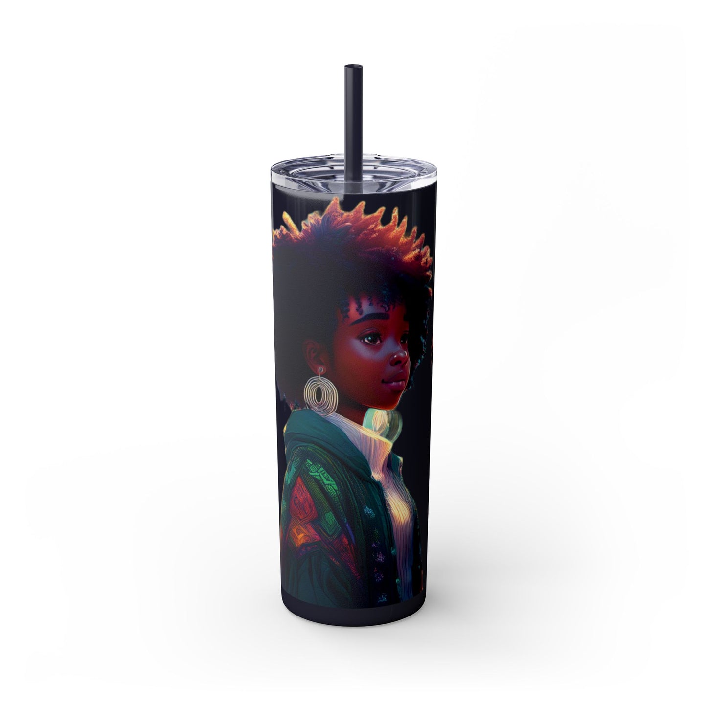 I SUPPORT GREEN - Skinny Tumbler with Straw, 20oz