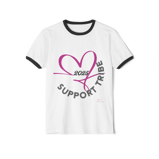 SUPPORT PINK - Unisex Cotton Ringer T-Shirt