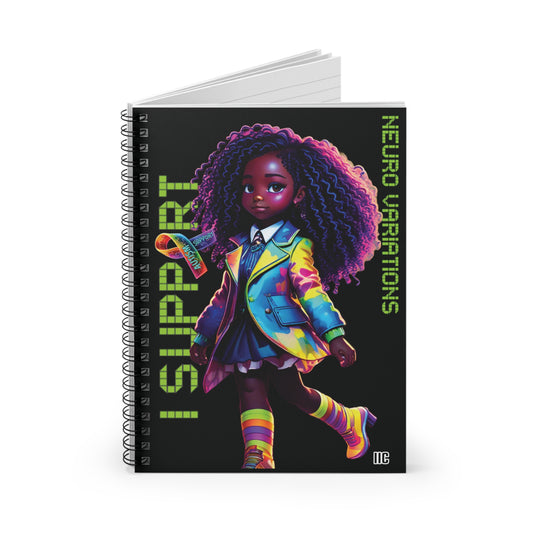 I SUPPORT AUTISM - Spiral Notebook /Journal - Ruled Line
