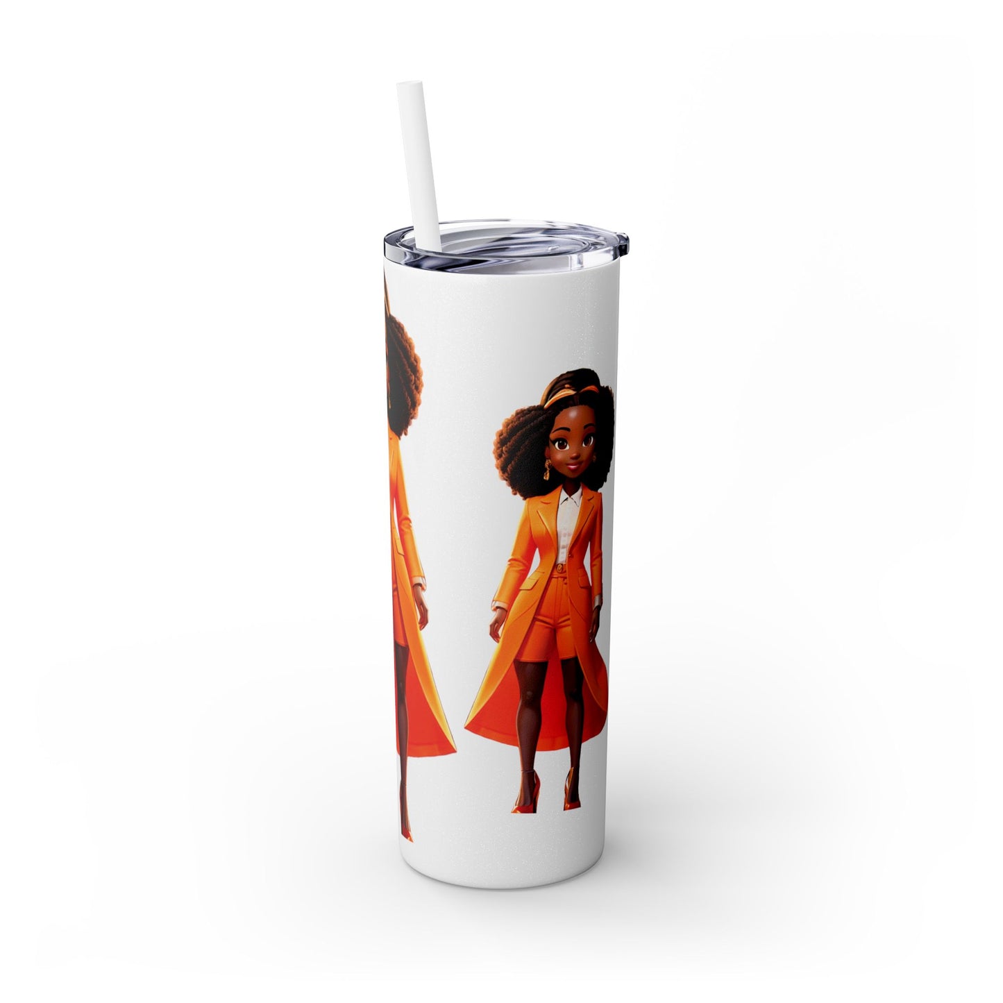 I SUPPORT ORANGE - Skinny Tumbler with Straw, 20oz