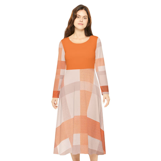I SUPPORT ORANGE - Women's Long Sleeve Dance Dress (AOP)