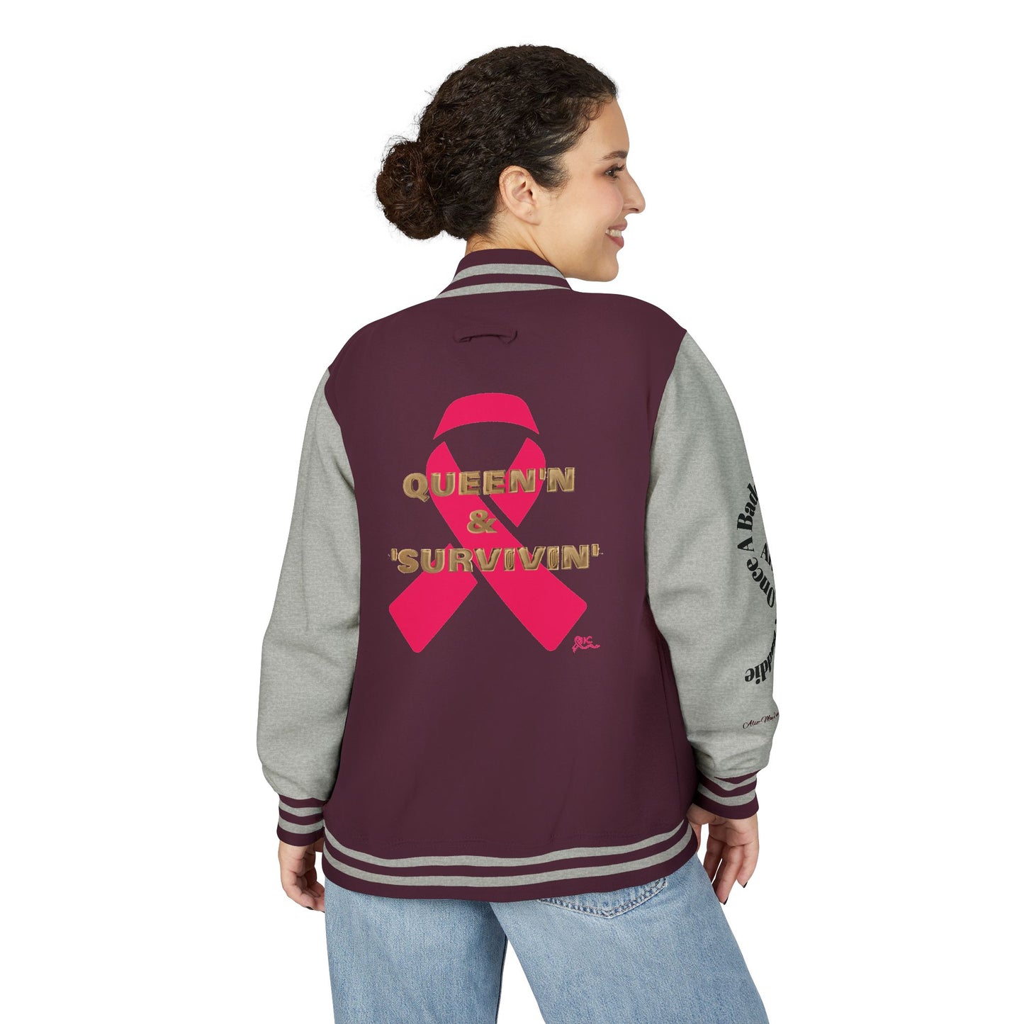 Support Pink: Baddie Vibes Unisex Jacket, Breast Cancer Awareness Apparel, Team Support Events, Cozy Outerwear, Unique Graphics, Empowerment