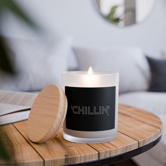 'CHILLIN' - Frosted Glass Candle, 11oz