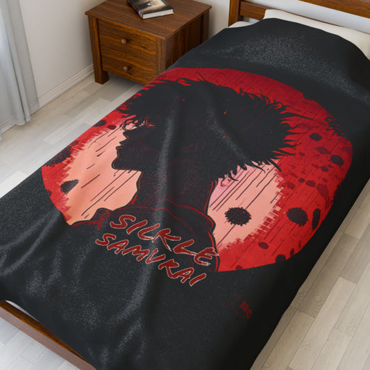 Sickle Samurai Velveteen Plush Blanket