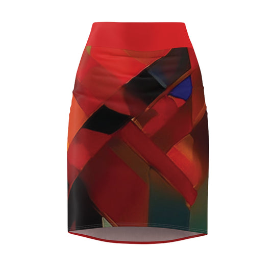 I SUPPORT RED - Women's Pencil Skirt (AOP)