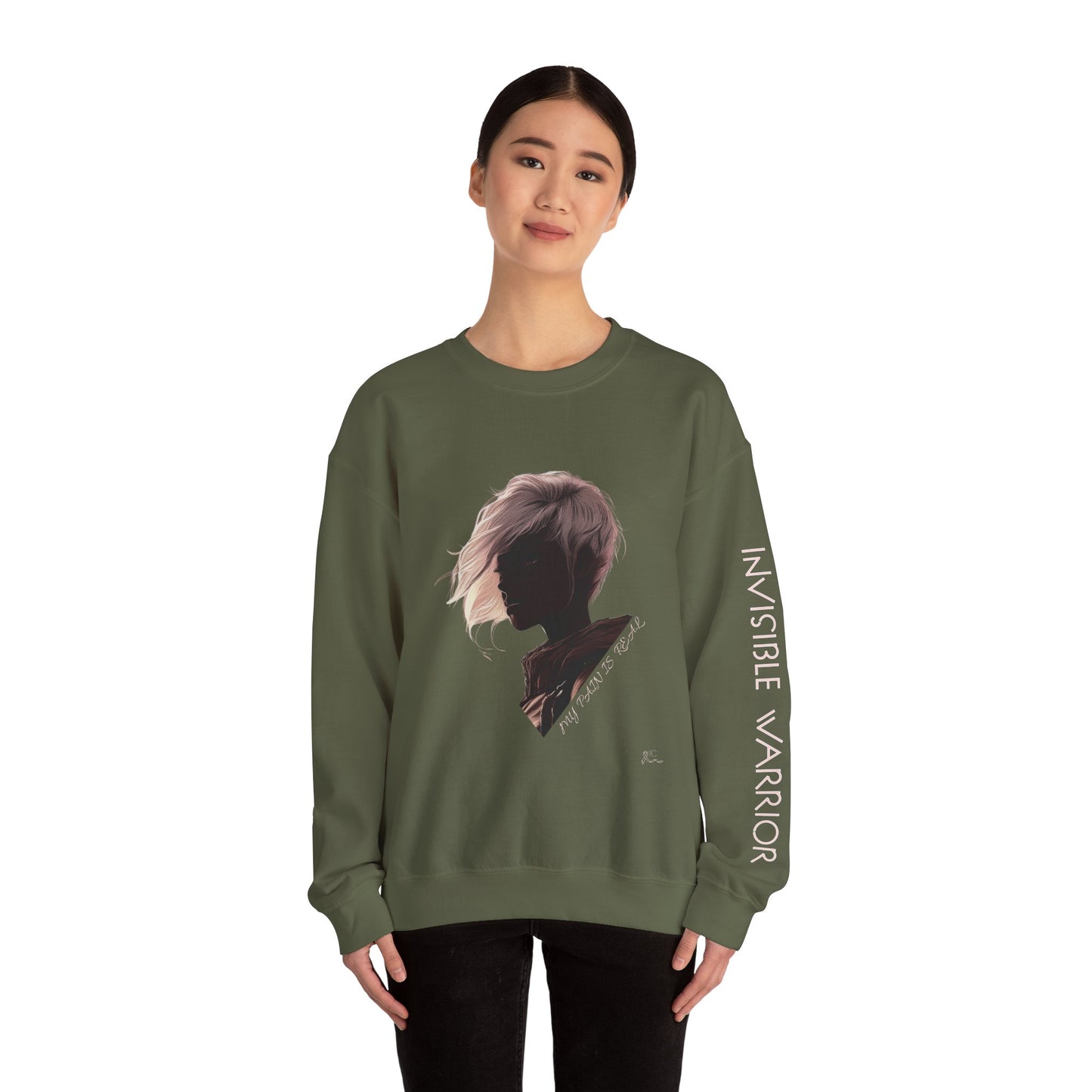INVISIBLE WARRIOR - Unisex Heavy Blend™ Crewneck Sweatshirt