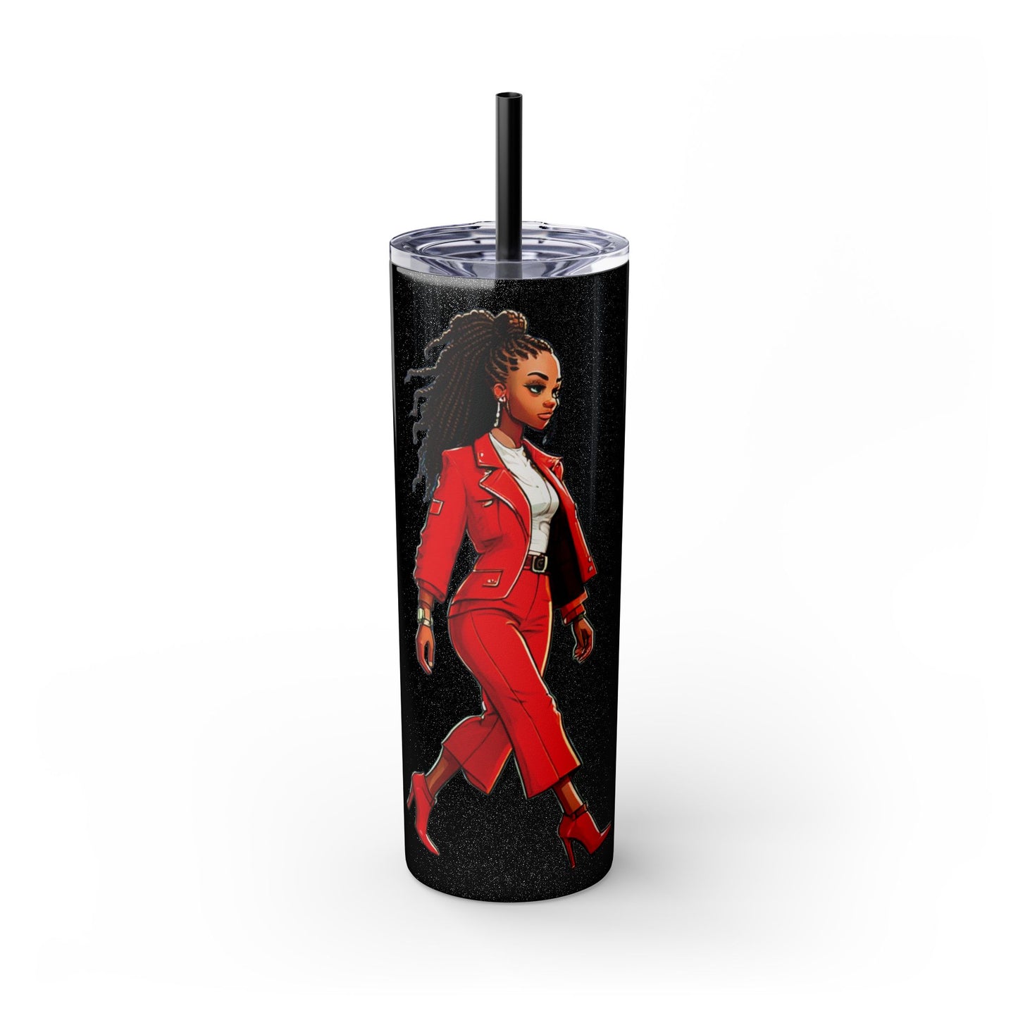 I SUPPORT RED - Skinny Tumbler with Straw, 20oz