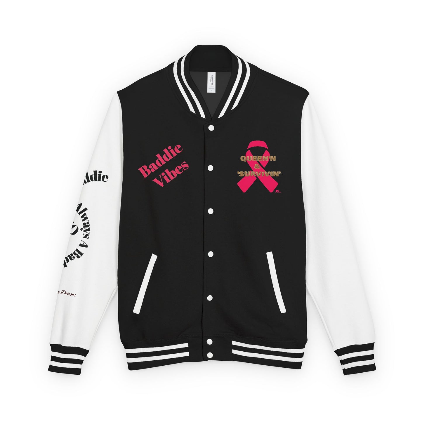 Support Pink: Baddie Vibes Unisex Jacket, Breast Cancer Awareness Apparel, Team Support Events, Cozy Outerwear, Unique Graphics, Empowerment