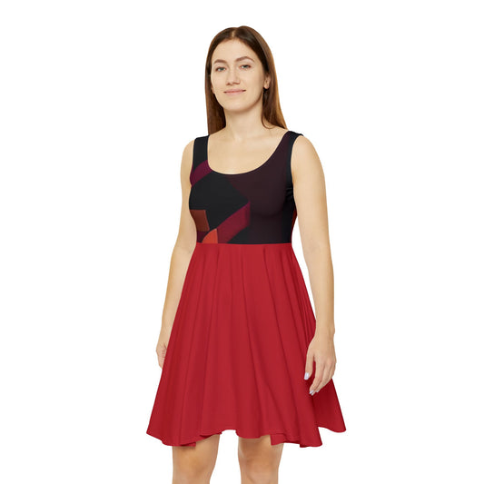 I SUPPORT RED - Women's Skater Dress (AOP)