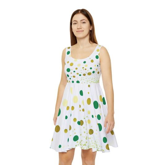 I SUPPORT GREEN - Women's Skater Dress (AOP)
