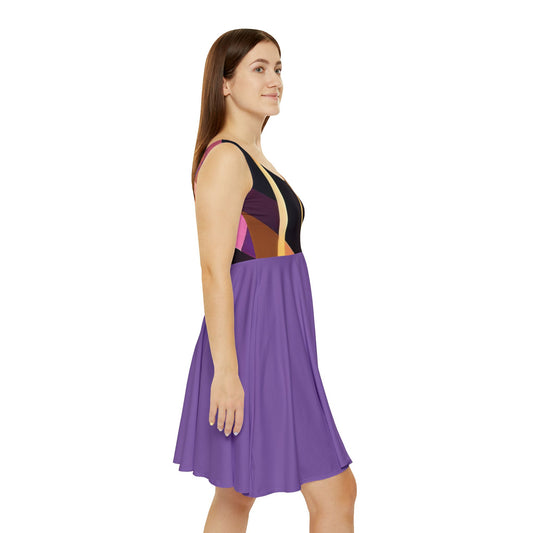 I SUPPORT PURPLE - Women's Skater Dress (AOP)