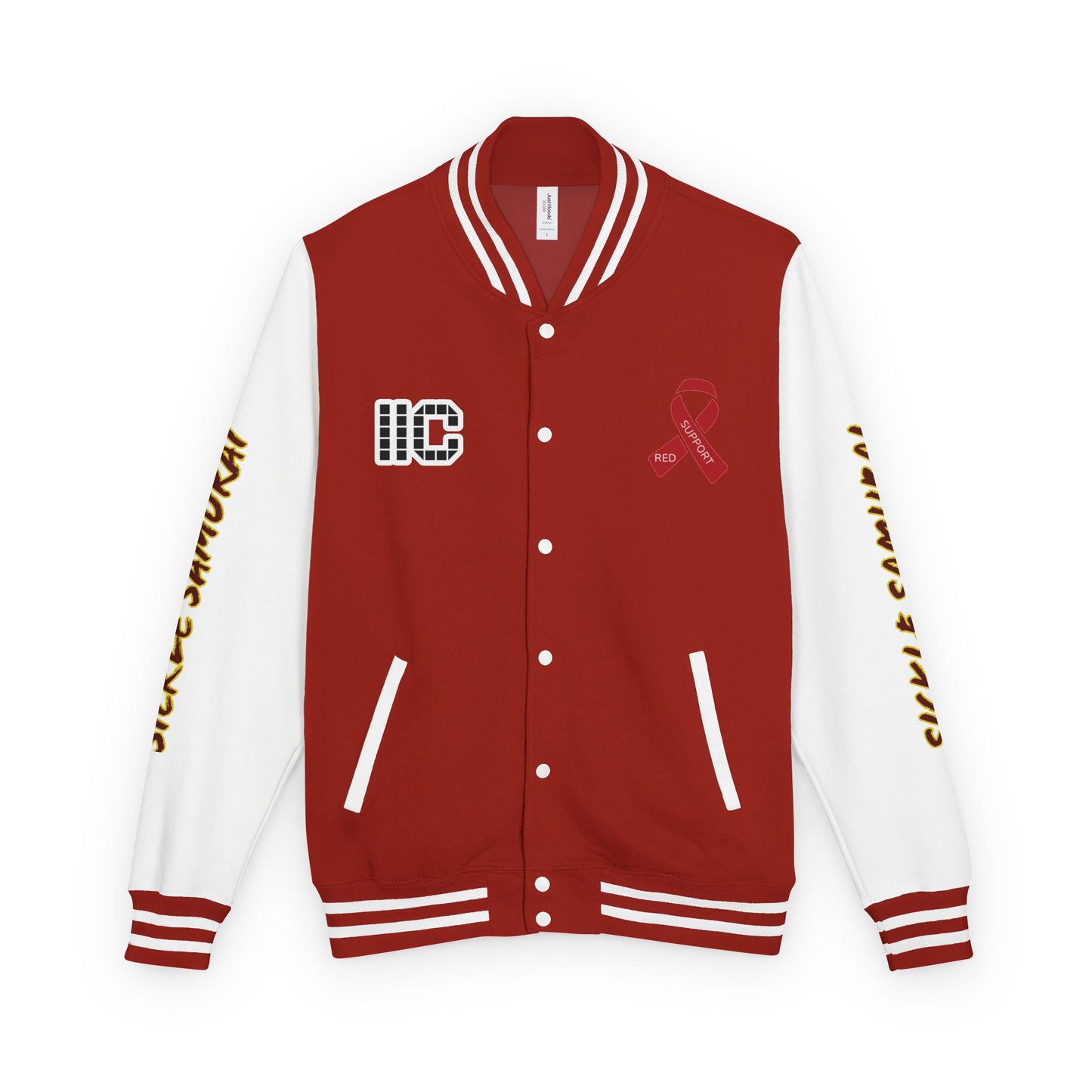 I SUPPORT RED - Heavyweight Letterman Jacket