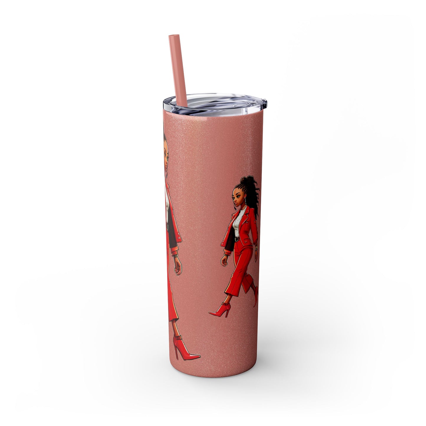 I SUPPORT RED - Skinny Tumbler with Straw, 20oz