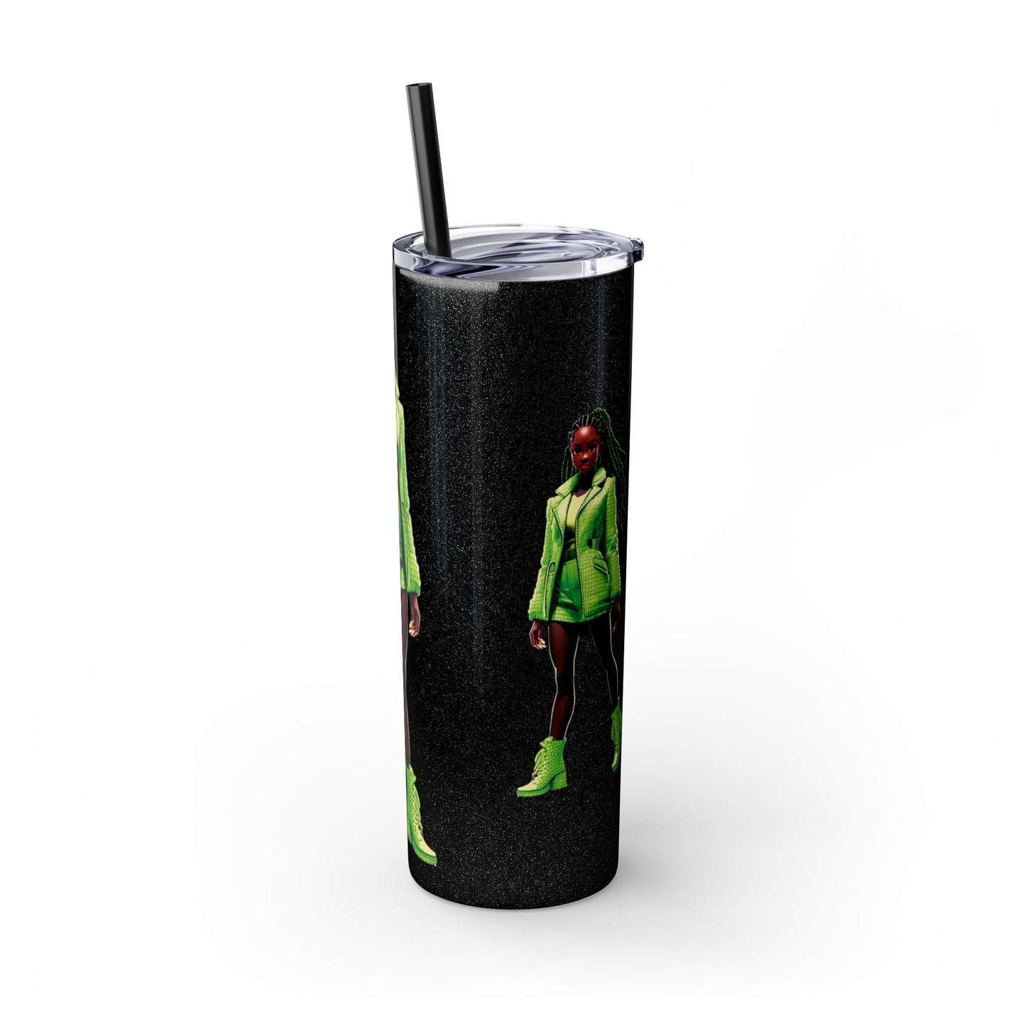 I SUPPORT GREEN - Skinny Tumbler with Straw, 20oz