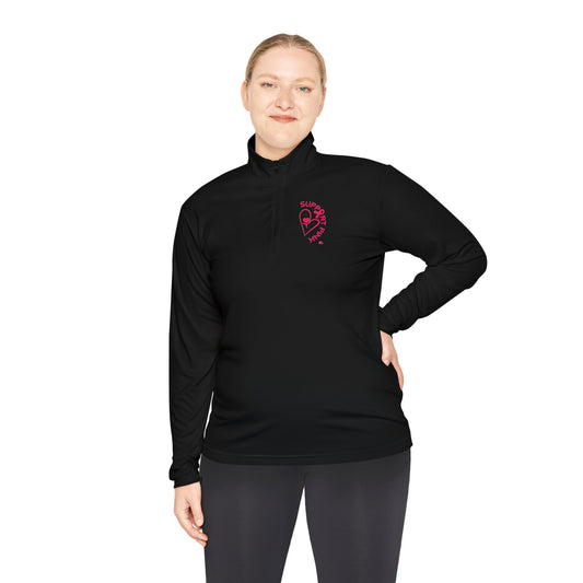 SUPPORT PINK 2 - Unisex Quarter-Zip Pullover