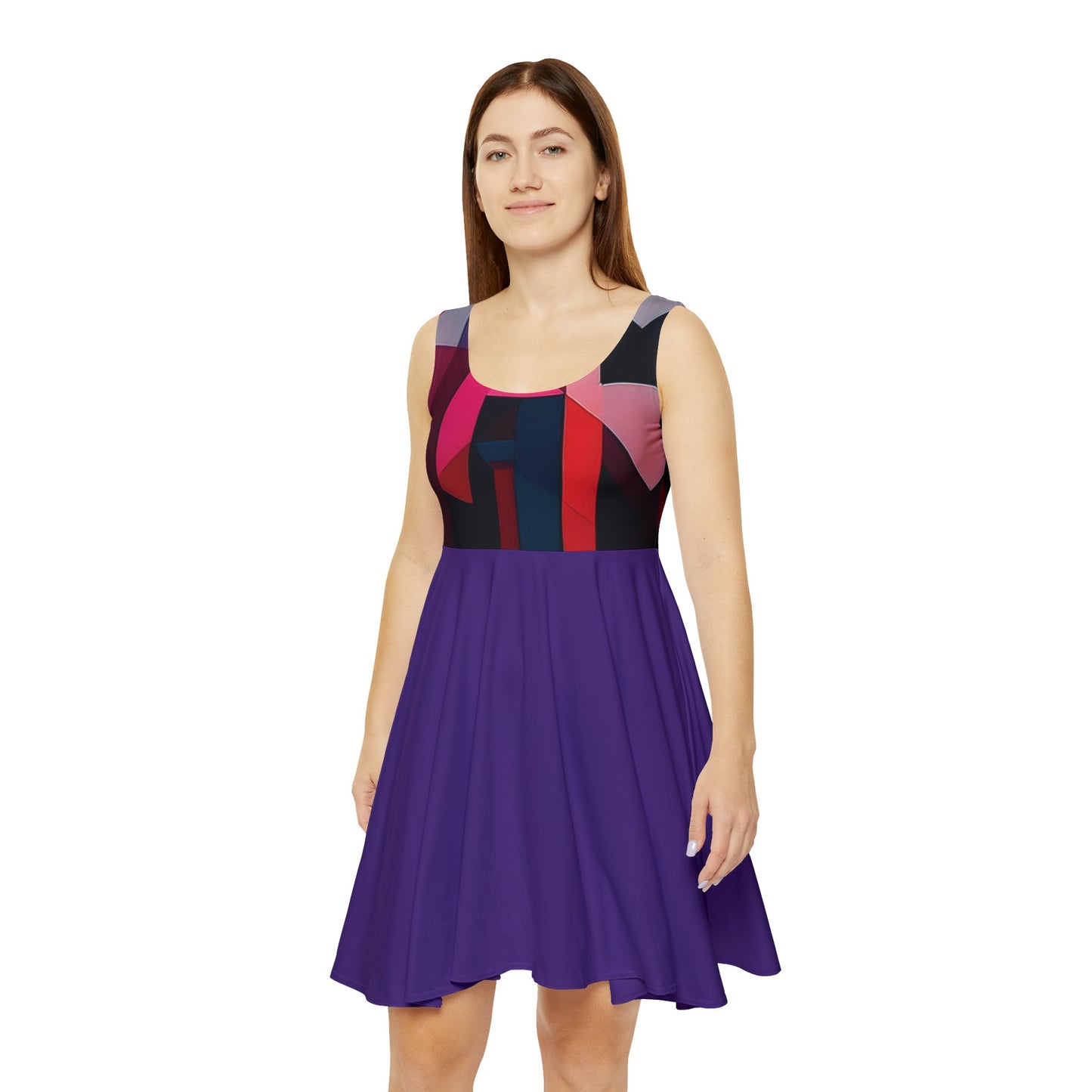 I SUPPORT PURPLE - Women's Skater Dress (AOP)
