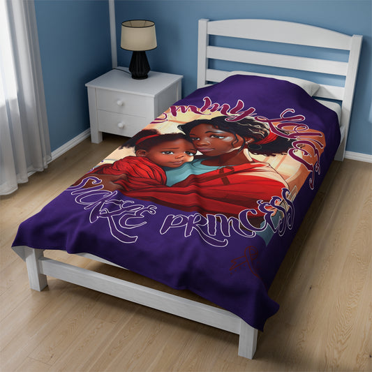 Mommy Loves Velveteen Plush Blanket
