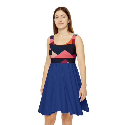 I SUPPORT BLUE - Women's Skater Dress (AOP)