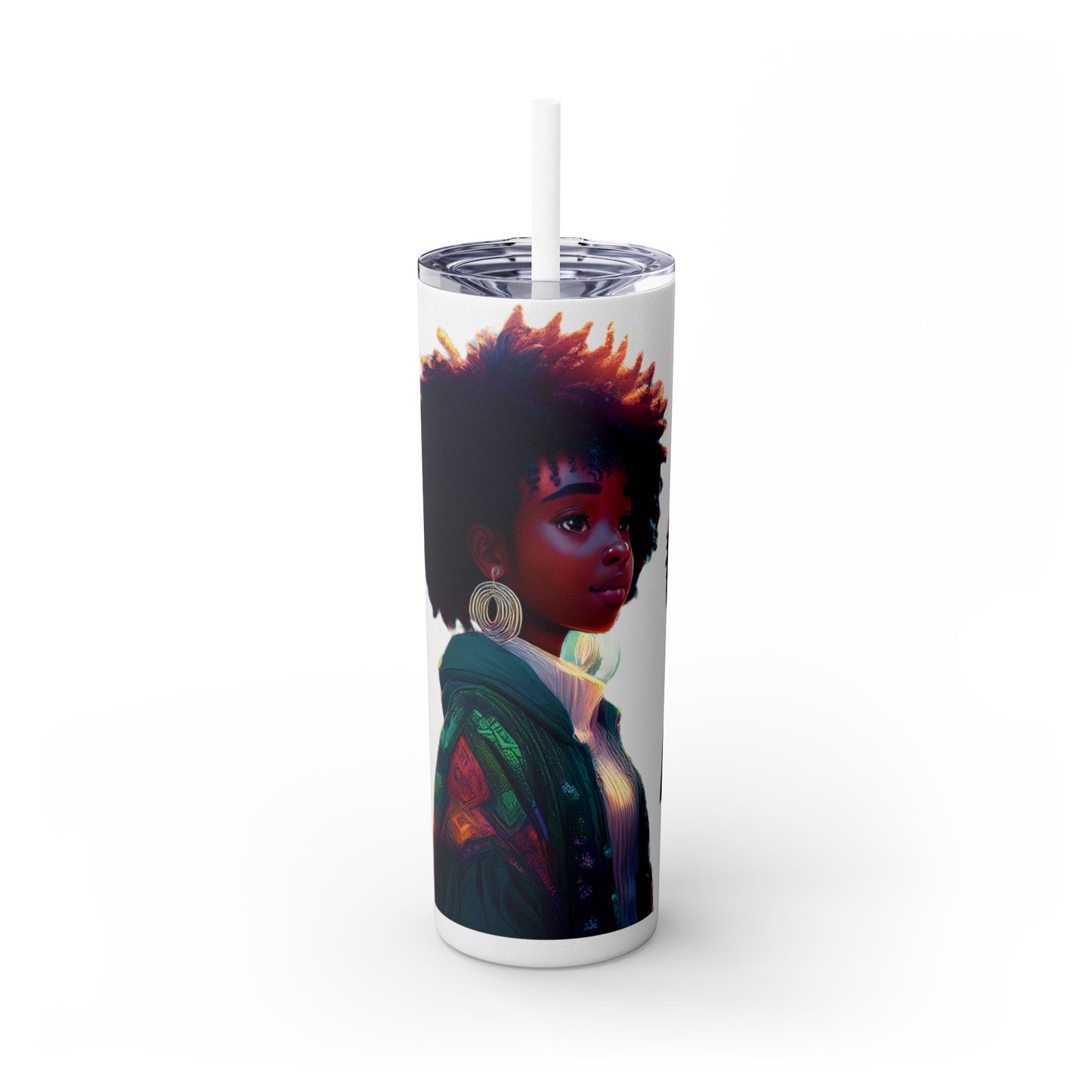 I SUPPORT GREEN - Skinny Tumbler with Straw, 20oz
