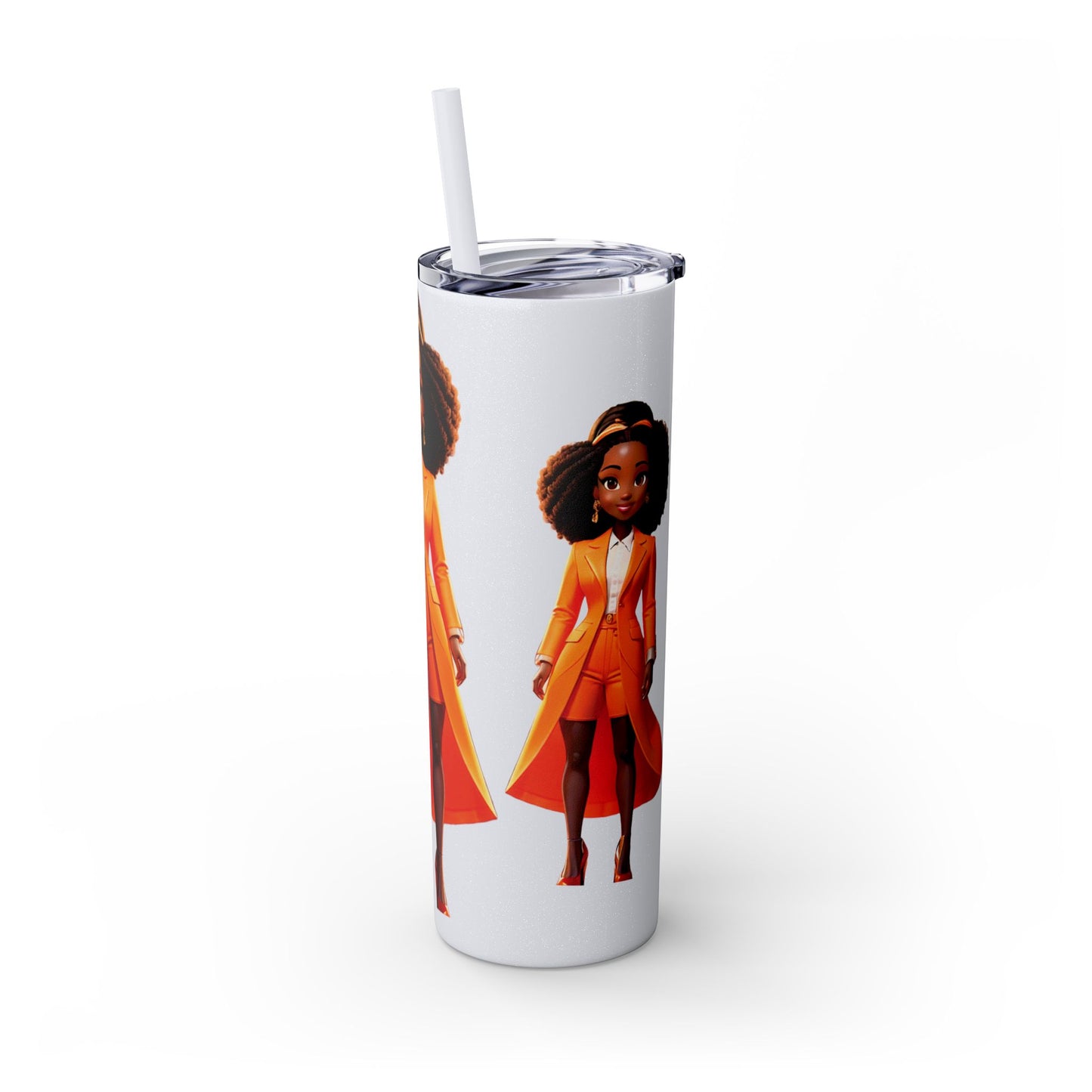 I SUPPORT ORANGE - Skinny Tumbler with Straw, 20oz