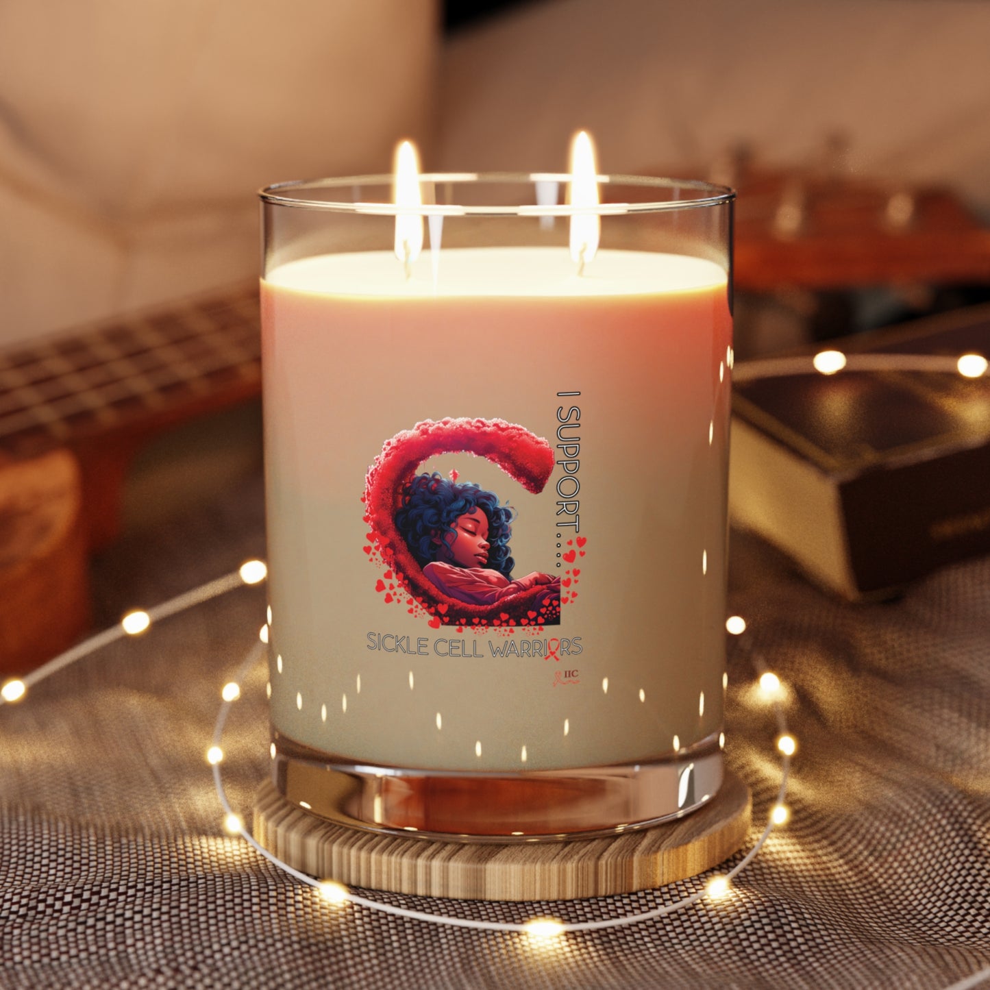 I SUPPORT SICKLE CELL Scented Candle - Full Glass, 11oz