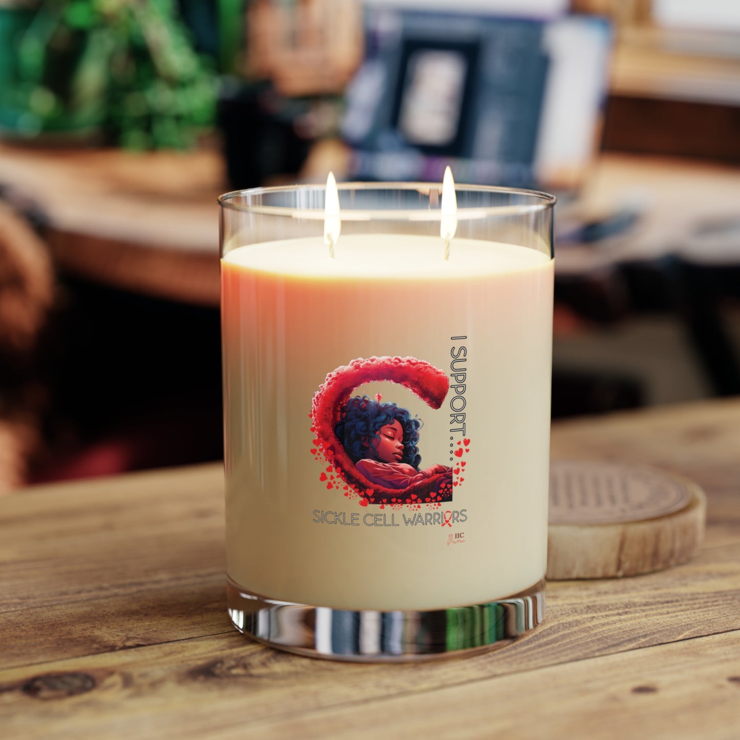 I SUPPORT SICKLE CELL Scented Candle - Full Glass, 11oz