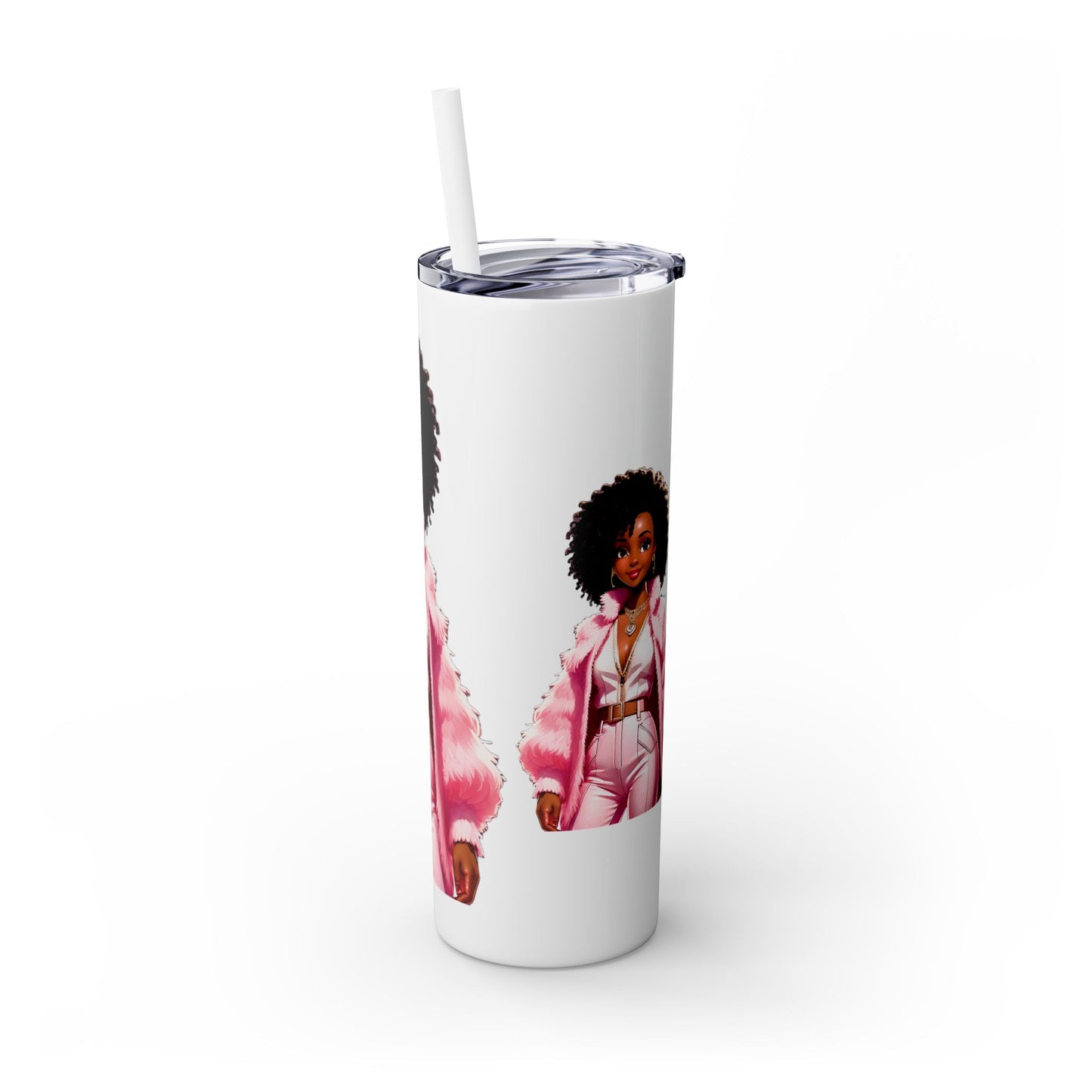 SUPPORT PINK - Skinny Tumbler with Straw, 20oz