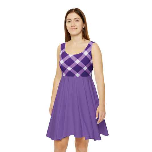 I SUPPORT PURPLE - Women's Skater Dress (AOP)