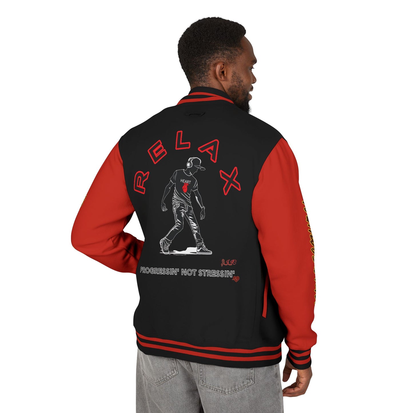 I SUPPORT RED - Heavyweight Letterman Jacket